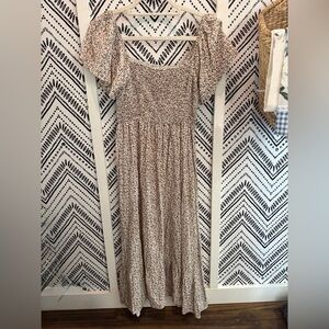 Pinkblush Floral Maternity Maxi Dress with Puff Sleeves